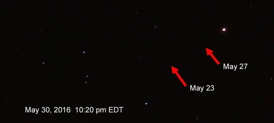 photo of mars May 23 through 27, 2016